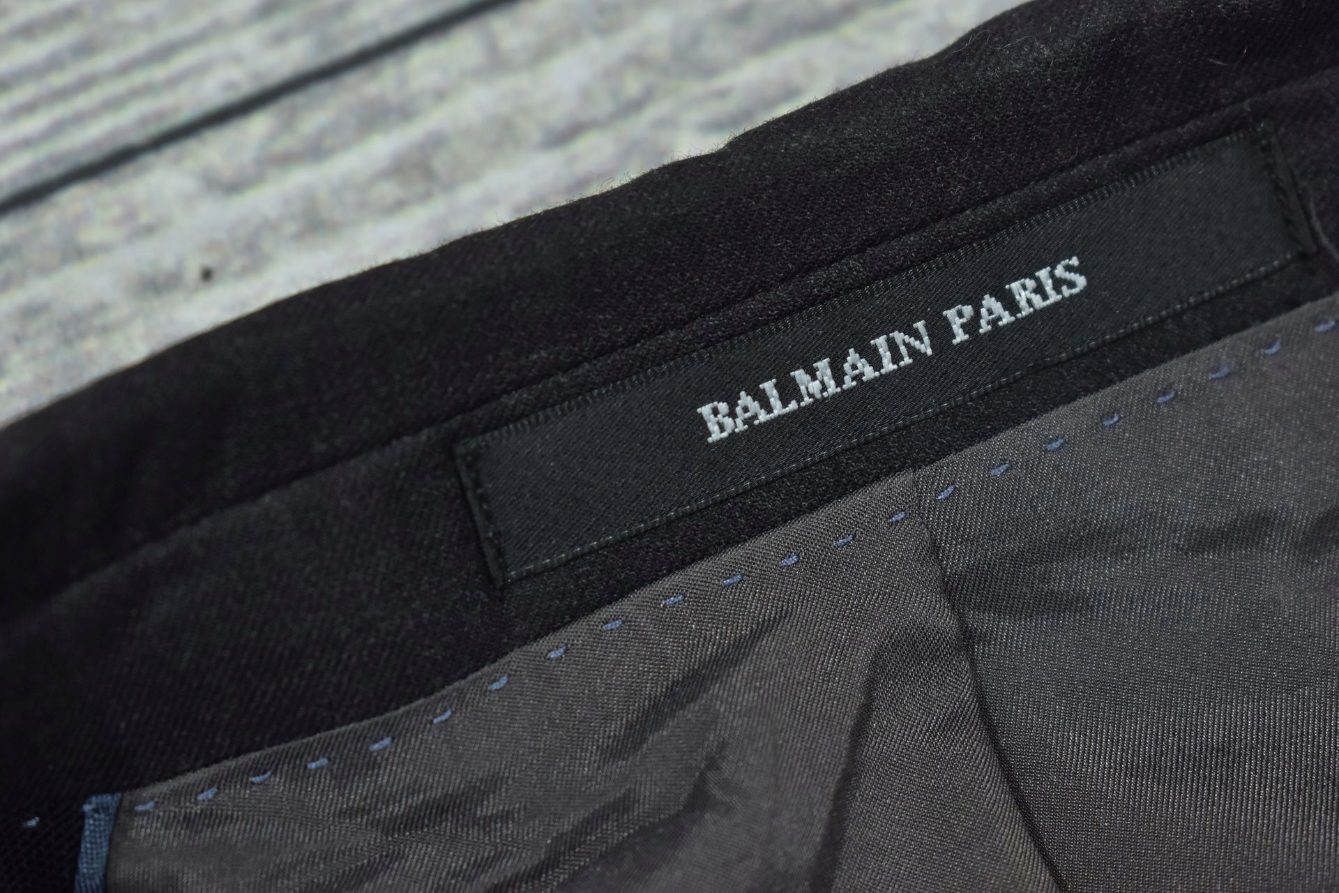 BALMAIN Paris Wełniana Marynarka Męska 40 Short