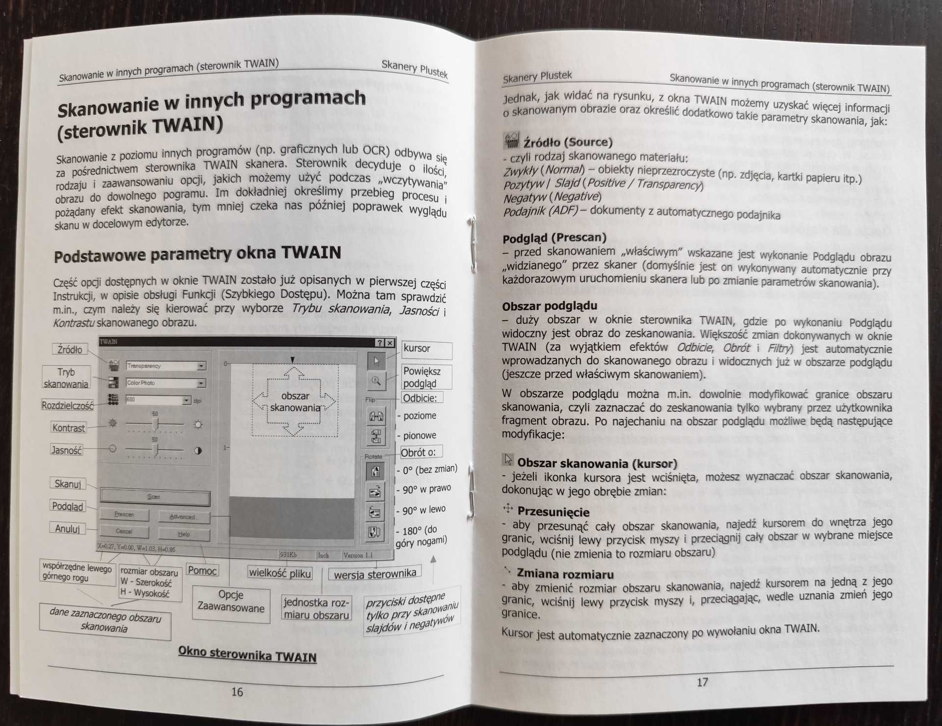 Skaner Plustek OpticSlim 2400 USB komplet