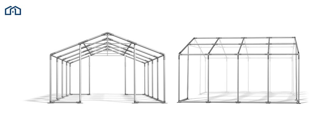 8x12x2m Namiot Handlowy STANDARD Szary Wyprzedaż outlet magazyn Tanio