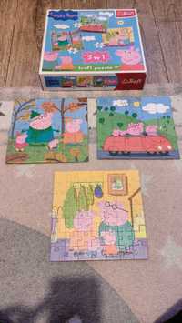 Puzzle Świnka Peppa Trefl 3w1