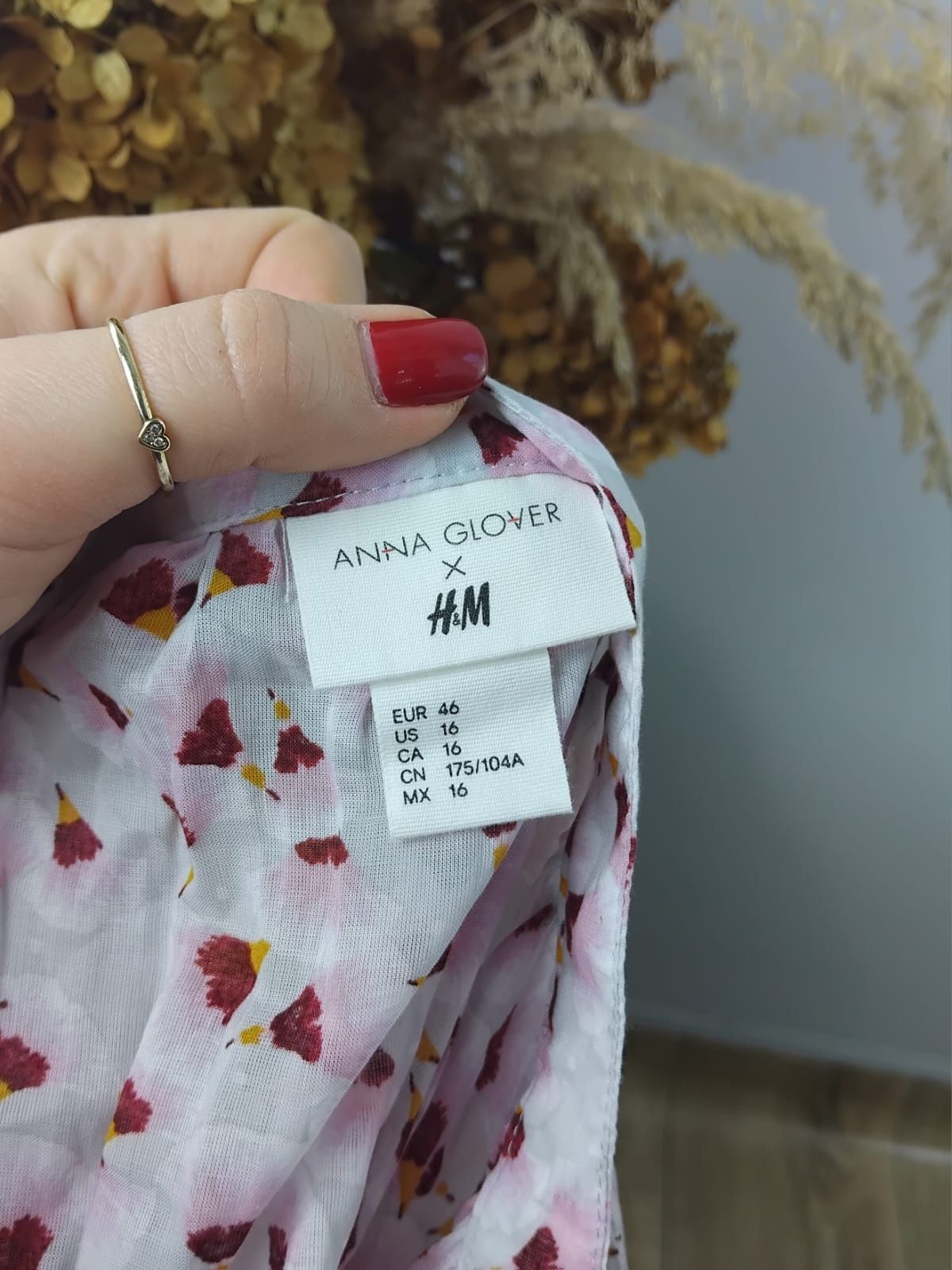 Jedwabna koszula w kwiatki ANNA Glover H&M bluzka lyocell 100% kwiaty