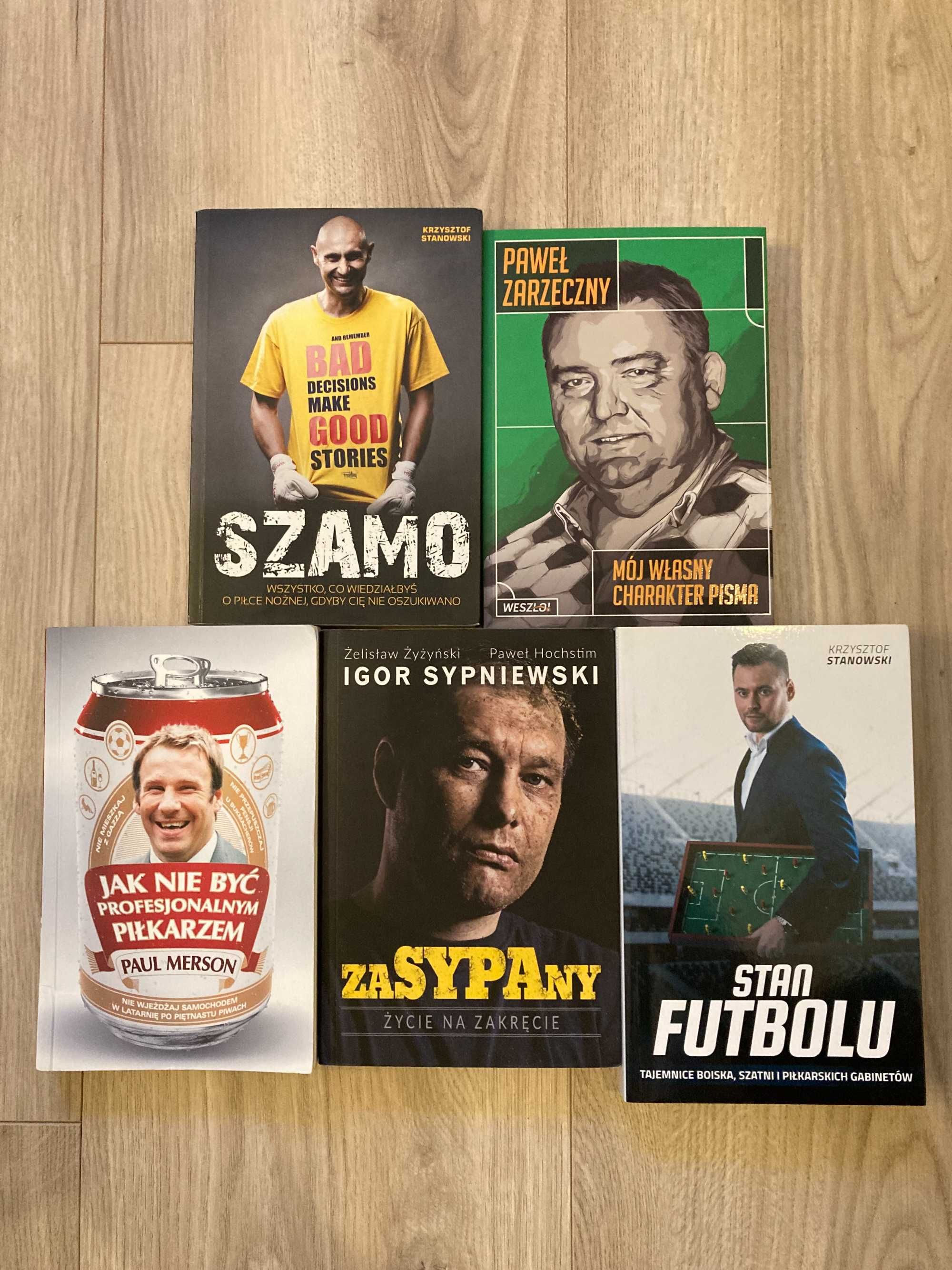 Książki sportowe biografie zestaw Szamo Zarzeczny Stanowski Sypniewski