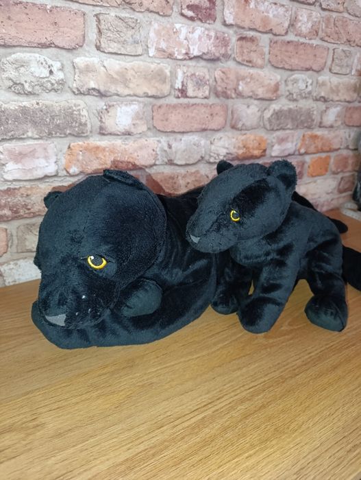 IKEA MODERLIG czarna pantera duża 54cm i mala 28cm zestaw