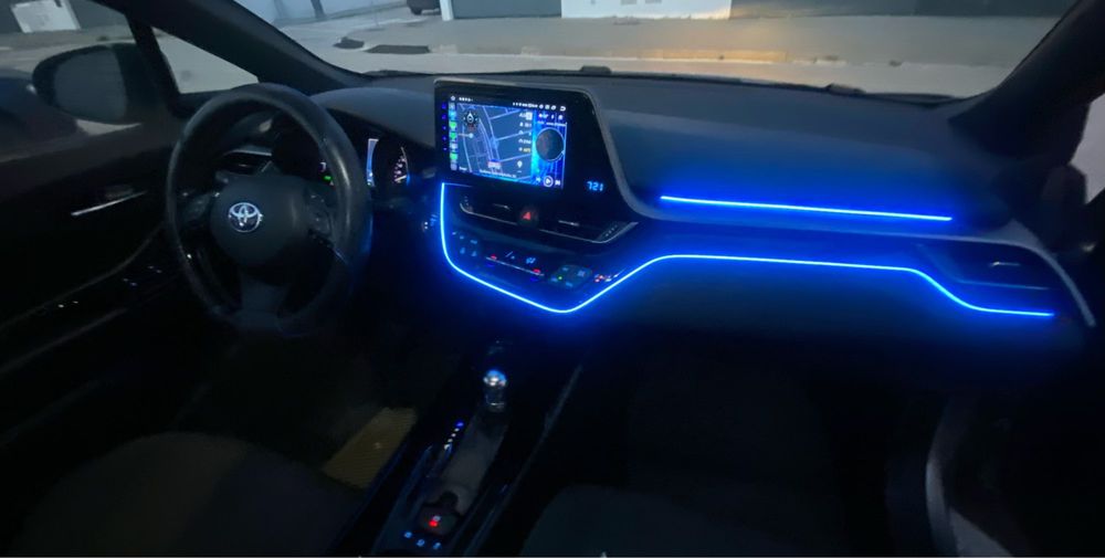Fita Iluminação Ambiente interior Carro RGB 110cm comando e APP NOVO