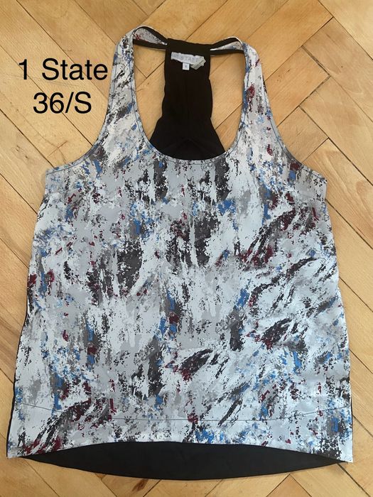 1 State 36  damska bluzka ramiączka szara czarna  lato Vintage