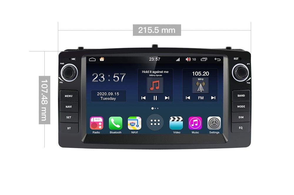 Radio nawigacja TOYOTA COROLLA E120  2000 ÷ 2006 Android Carplay