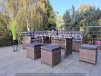 Zestaw Technorattanowy Meble Tarasowe Narożnik Ogrodowy Tarasowy
