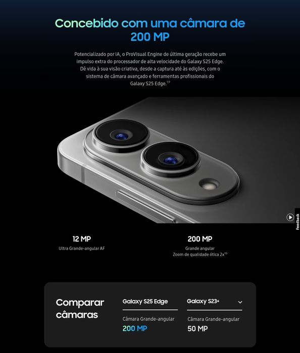 NOVO Samsung S25 Edge com fatura