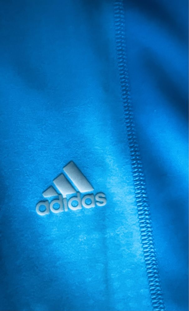 adidas leginsy 3/4 niebieskie xs techfit błękitne