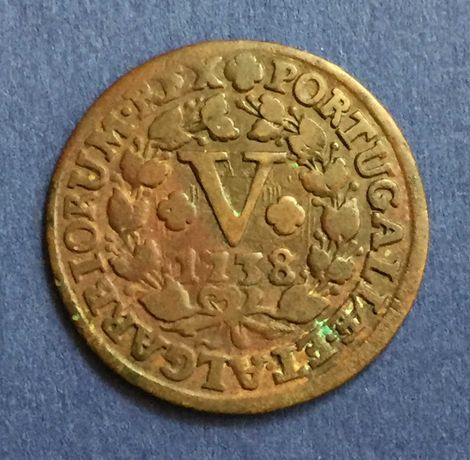 moeda 5 Réis (V Réis) 1738 - D. João V