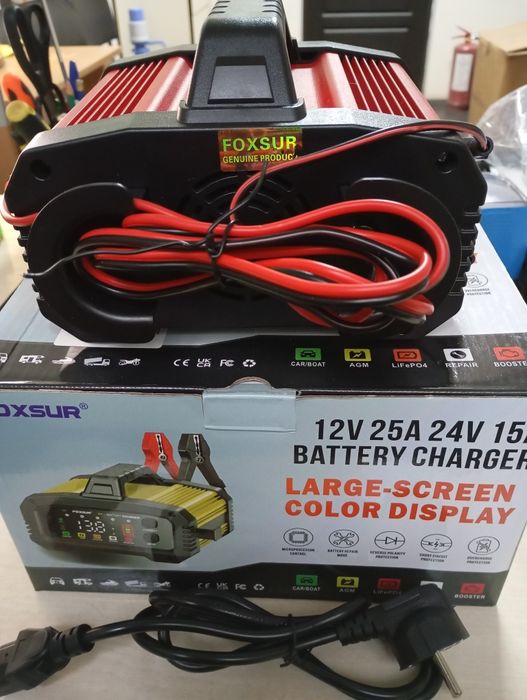 FOXSUR (12V/25A-24V/15A)  - импульсное зарядное устройство, авто