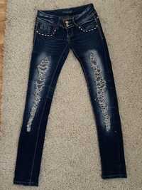 Jeansy vintage spodnie z dziurami y2k grunge cowboy