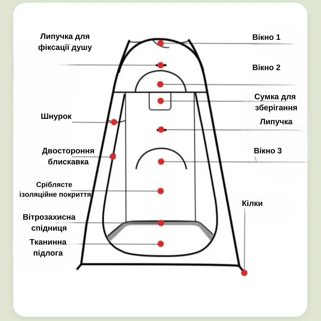 Палатка турестическая, намет 3в1 для кемпінгу (туалет,душ,роздягальня)