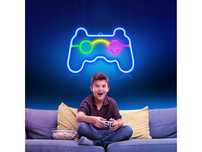 Neon gamepad led  rgb na usb lub baterie na ścianę dekoracja gracza