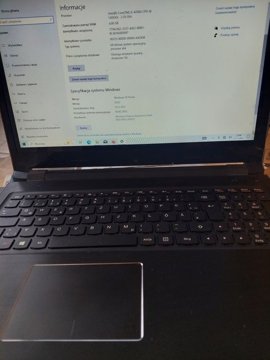Lenovo ideapad flex 15  cpu i5-4210H 4x1,6Ghz  SPRAWNY bateria trzyma