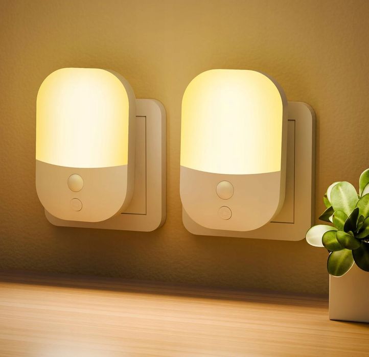 Lampka nocna Detake zestaw ciepły biały Czujnik zmierzchu 5 poziomów