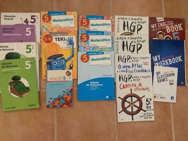 Livros Escolares 5.º Ano (HGP, Matemática, TEKI, Ciências, My English)