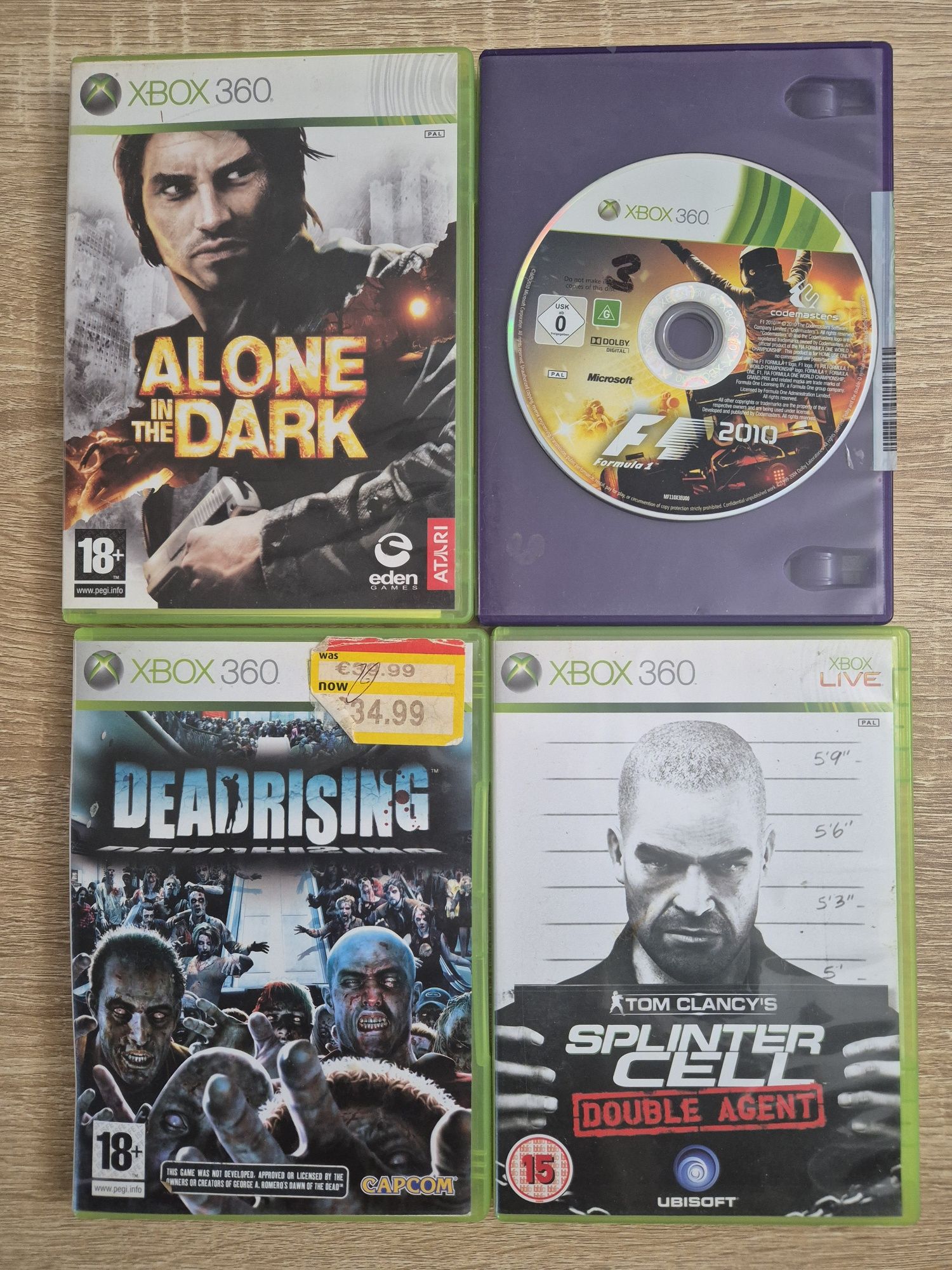 Gry Xbox x360 - Alone in the dark, F1, Deadrising, Splinter cell
