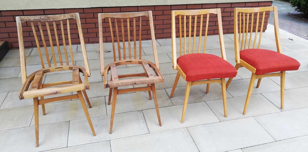 Krzesła atr deco prl czeskie nabytok tatra skandynawskie