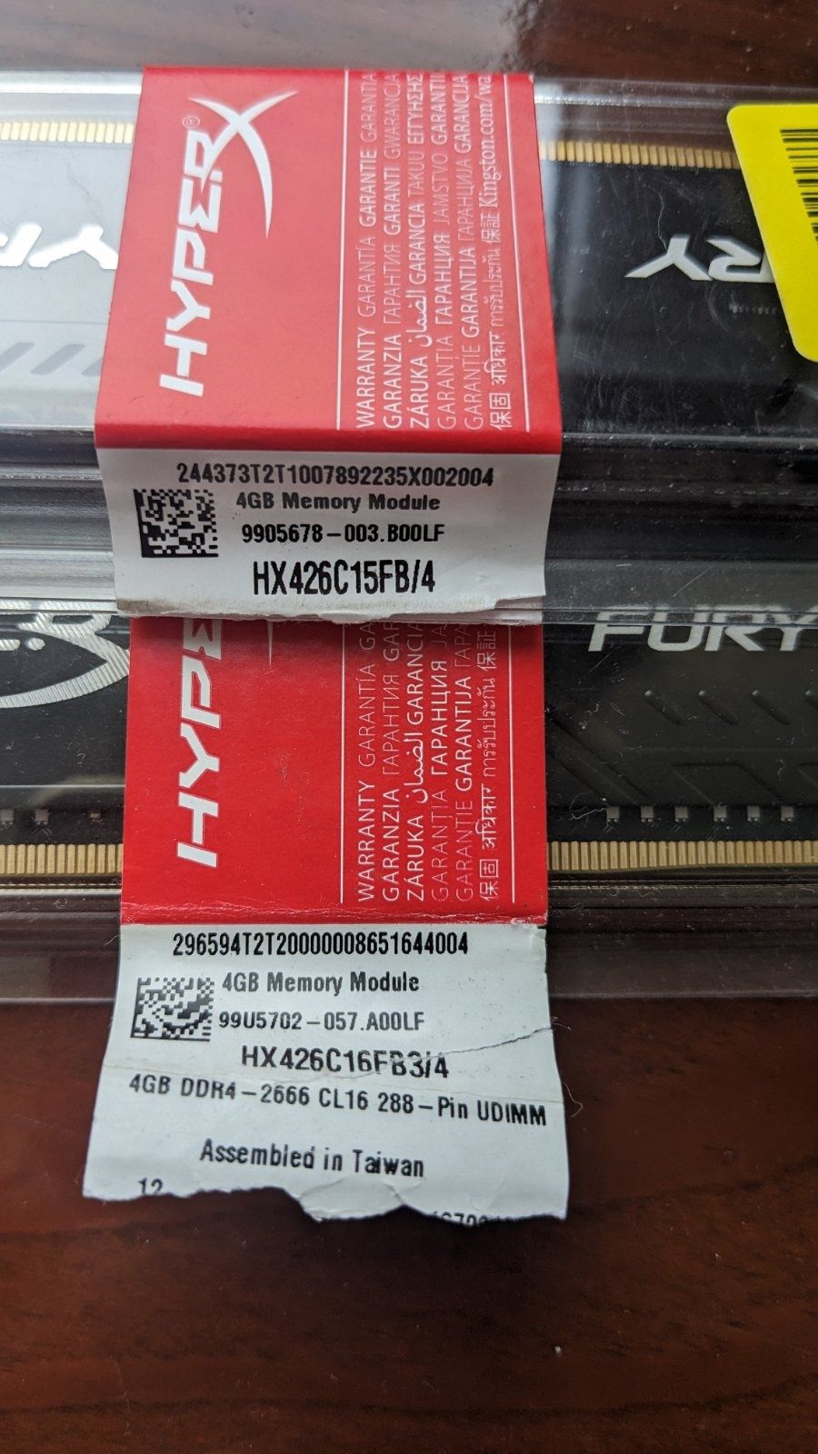 Оперативна пам'ять Kingston hyper x fury 4GB