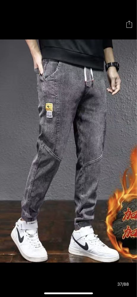 Джинсы мужские теплі джинси чоловічі спортивні штани брюки