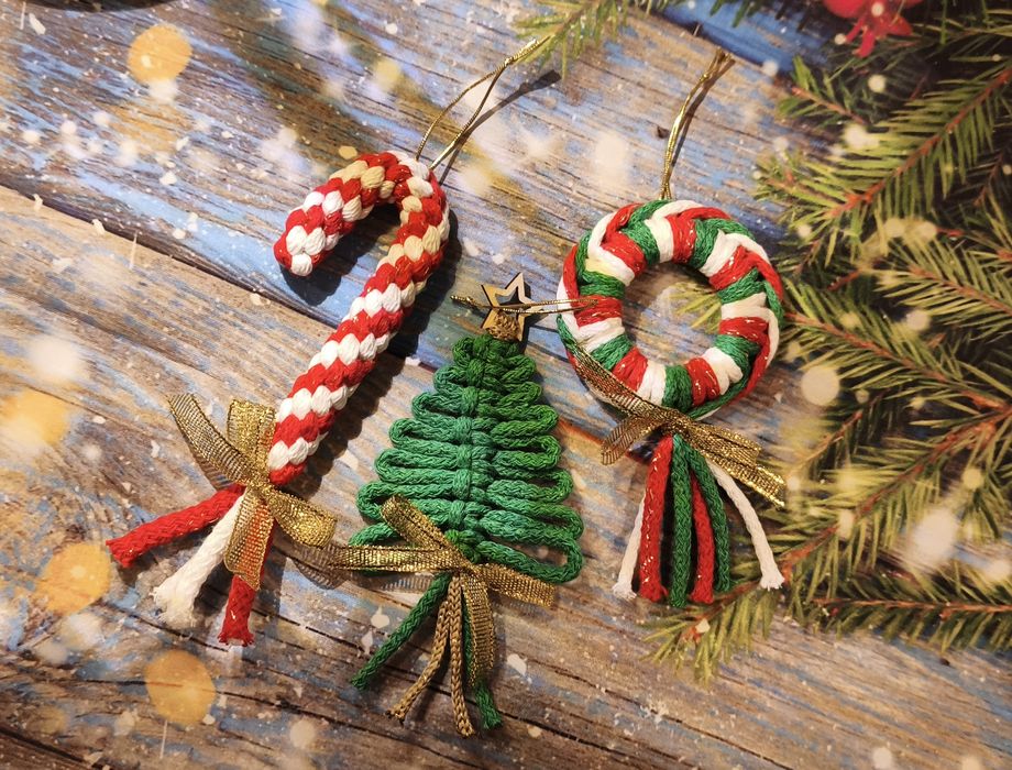 Zawieszki świąteczne makrama boho