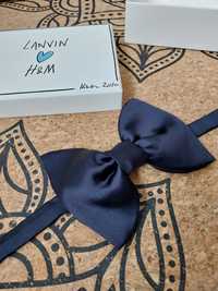 Jedwabna granatowa muszka mucha Lanvin for H&M muszka jedwab