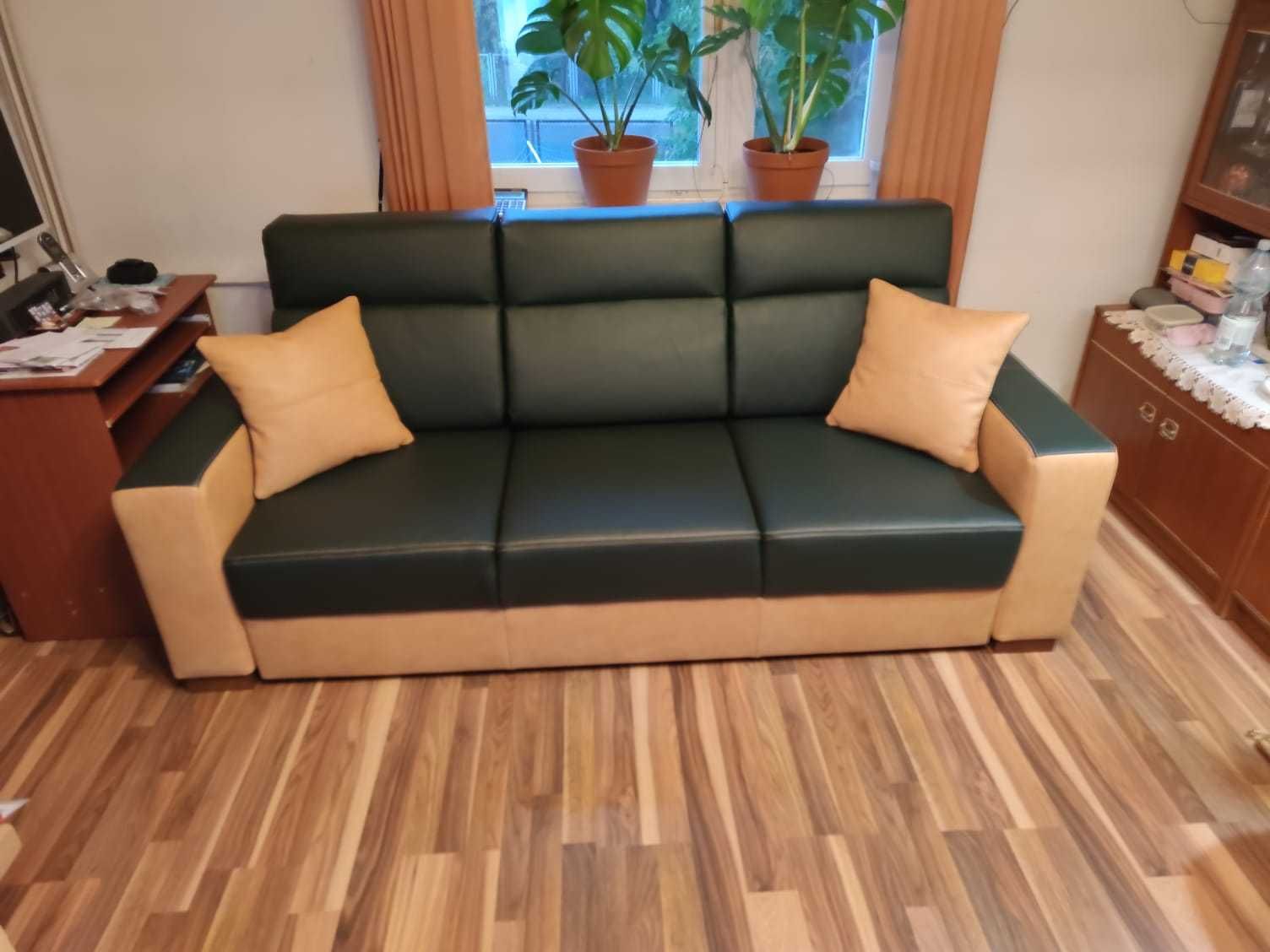 Kanapa sofa rozkładana Senator prawdziwa naturalna skóra ! Producent