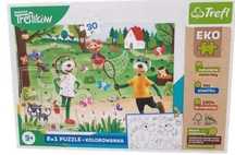Trefl 91806 2W1 Eko Puzzle +Kolorowanka Rodzina Treflików