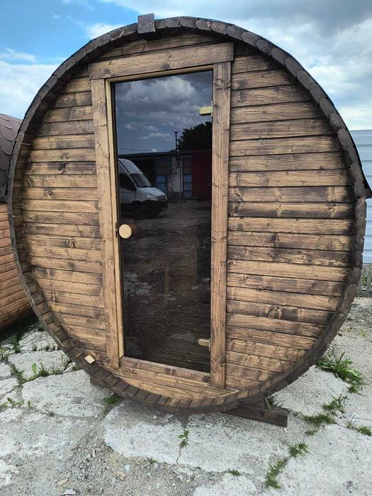 Sauna beczka 1,8m do samodzielnego montażu. Kompletacja FULL