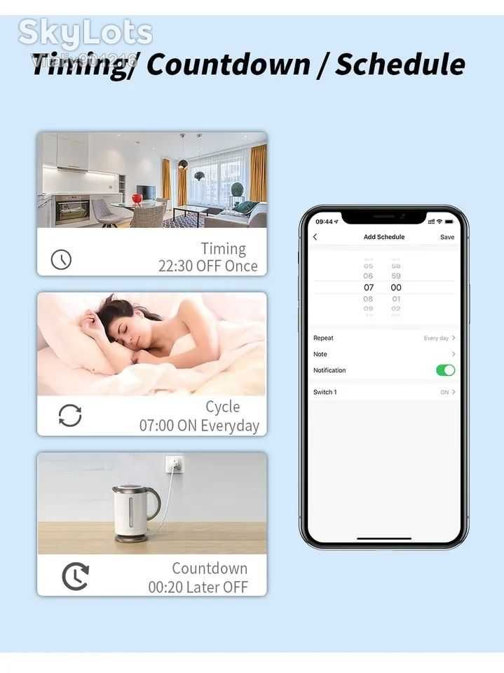 20A EU Smart Socket WiFi Smart Plug із функцією контролю живлення.