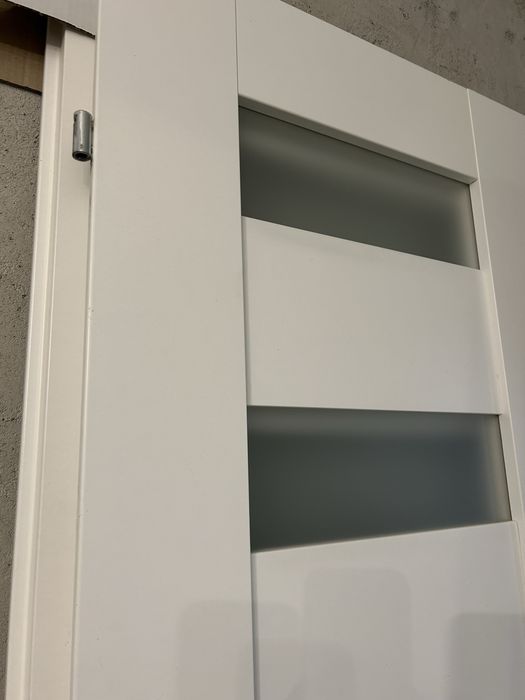 Drzwi białe szybki zestaw 3 pary