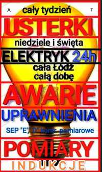 Elektryk Łódź AWARIE 24h/7 TANIE USŁUGI ELEKTRYCZNE-uprawnienia