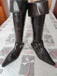 Botas Altas Castanhas Pele