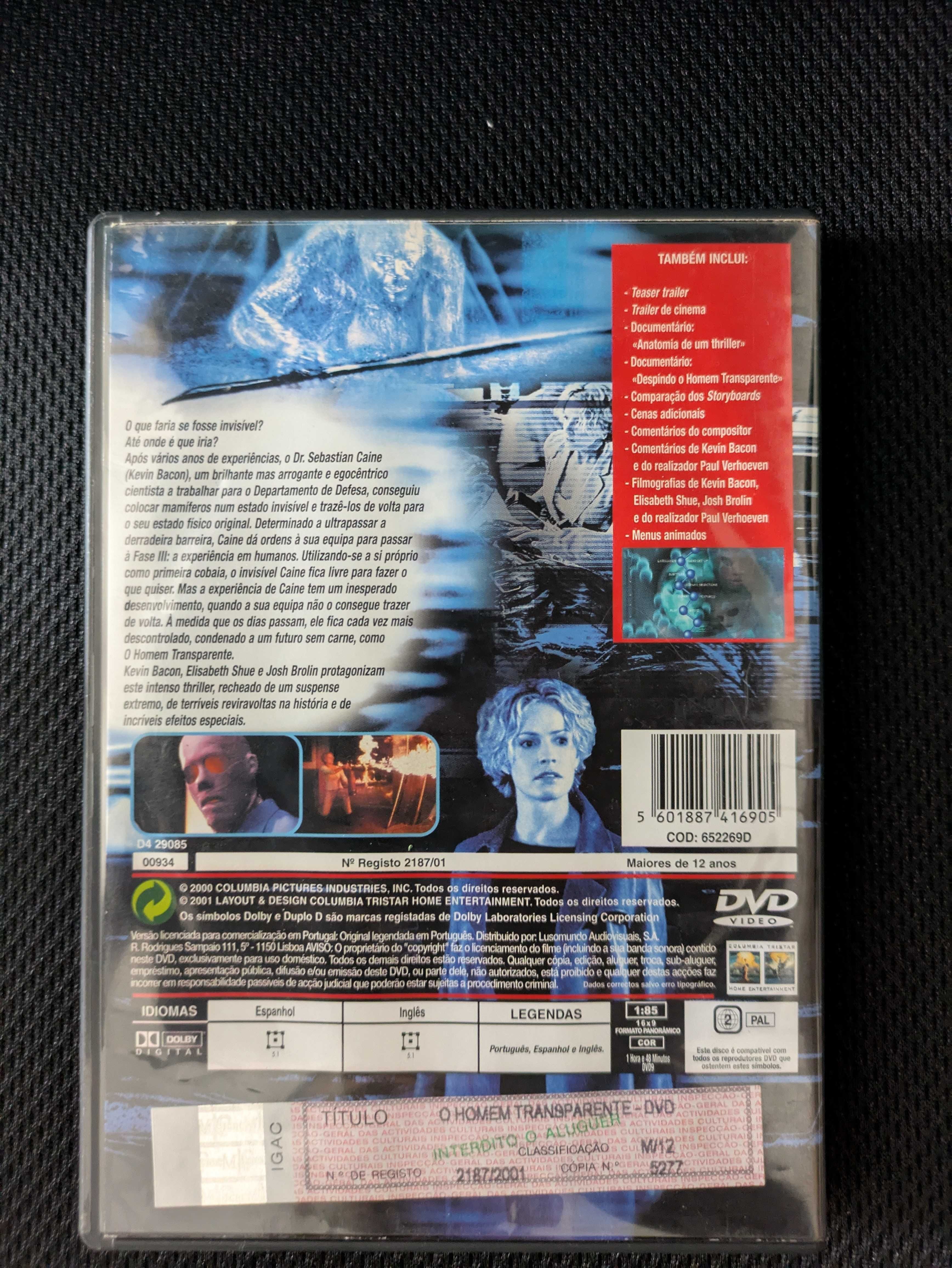 Filme DVD O Homem Transparente (Hollow Man) com Kevin Bacon