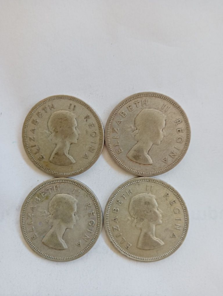 4 moedas prata África Sul 1953 e 1958