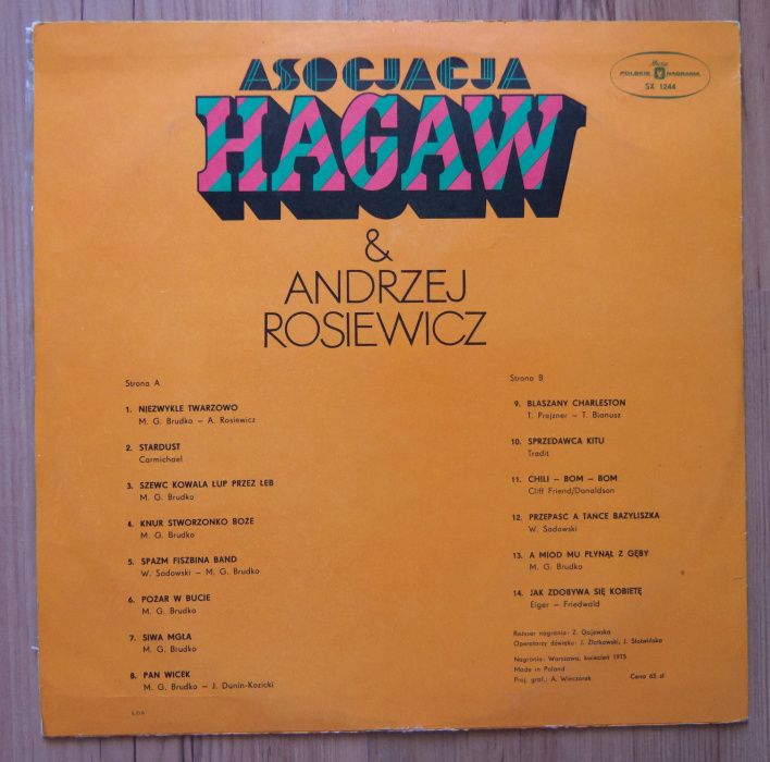 Andrzej Rosiewicz i Asocjacja HAGAW ~ winyle LP ~ Wrocław lub wysyłka