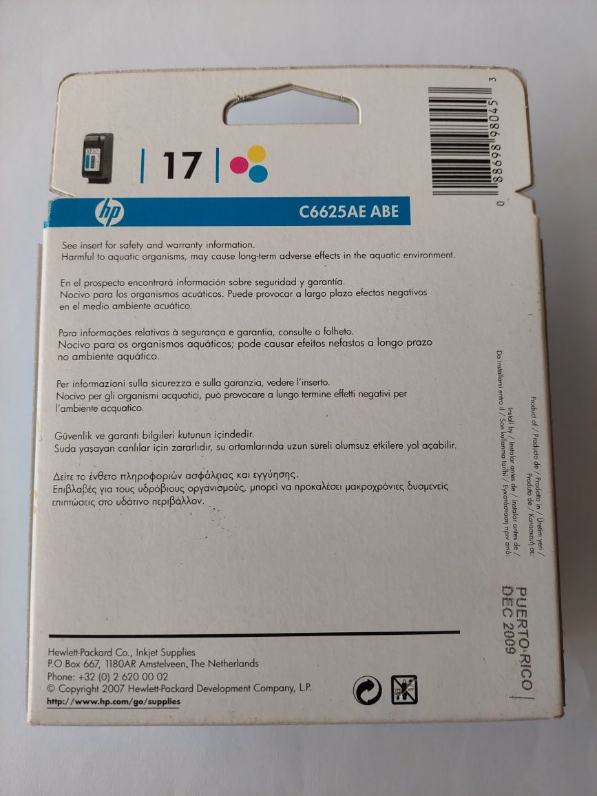 Tinteiro Cartucho HP original 17 - Tricolor - Ref C6625AE ABE