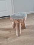 Mały stolik, ryczka, taboret 1 szt. Drewniany, z drewna