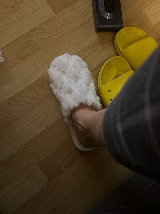 Тапочки белые пушистые