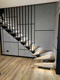 konstrukcja schodów,  nowoczesne schody metalowe