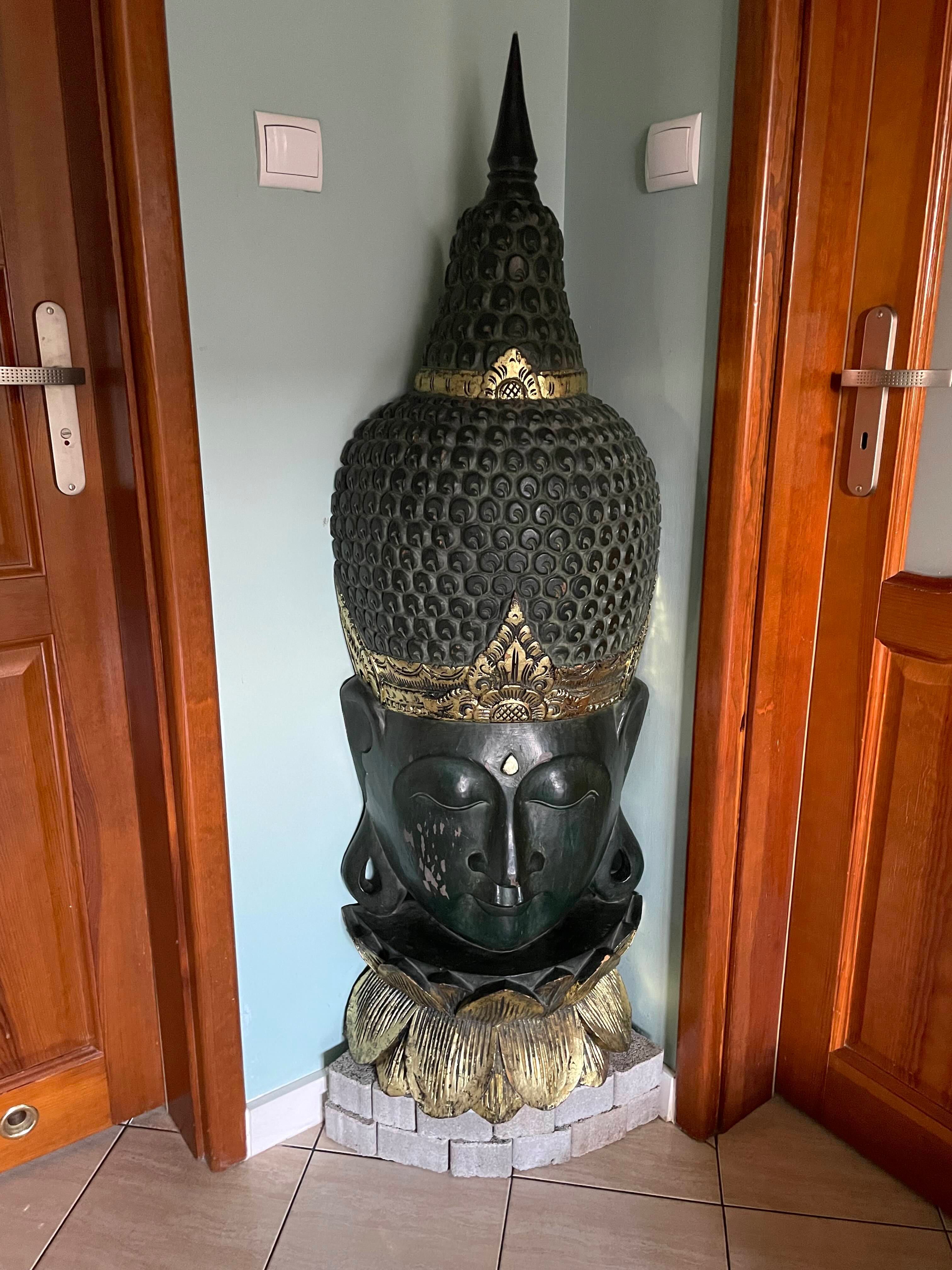 Budda z Bali indonezyjskie rękodzieło z drewna egzotycznego DUŻY 155cm