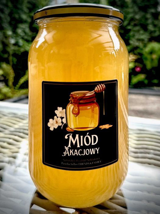 Miód akacjowy NATURALNY 1200g Polski - zbiór 2025 Pasieka SeBee