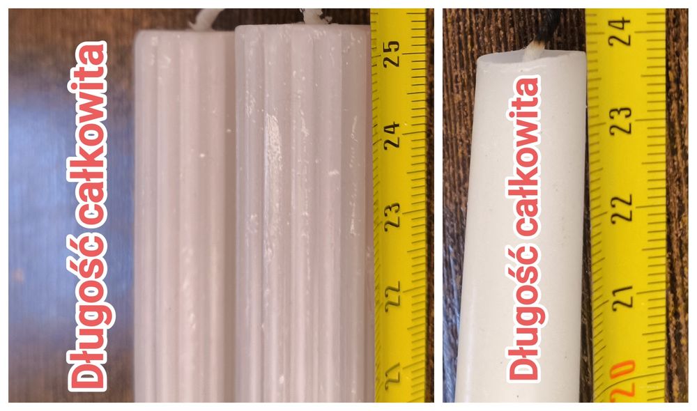 Zestaw 4 sztuk stożkowych woskowych długich Świec Home & You Nowe