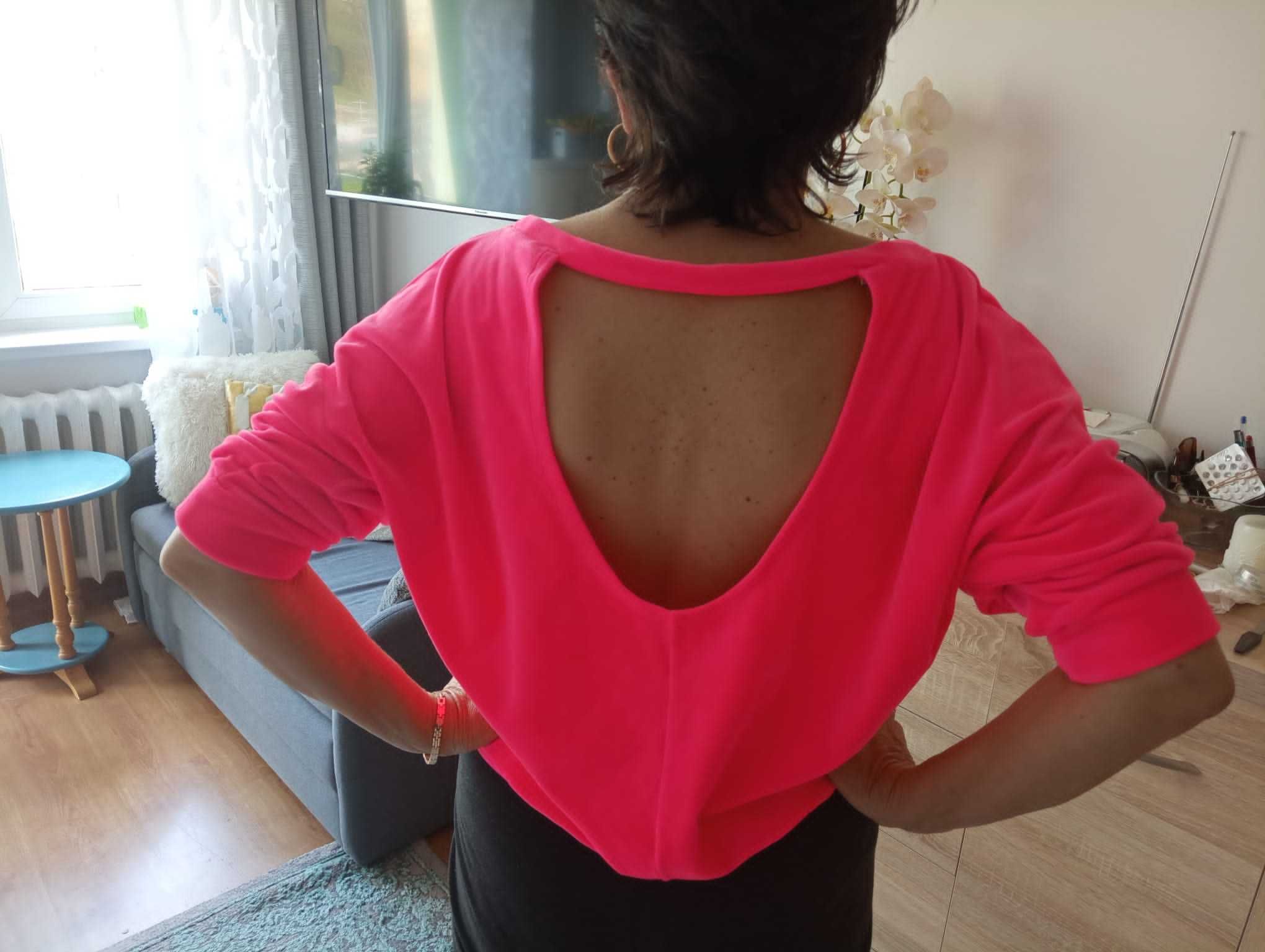 Welurowa bluza fluo,XL