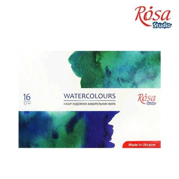 Краски акварельные Rosa Studio в ассортименте 16 и 24 цвета в кюветах
