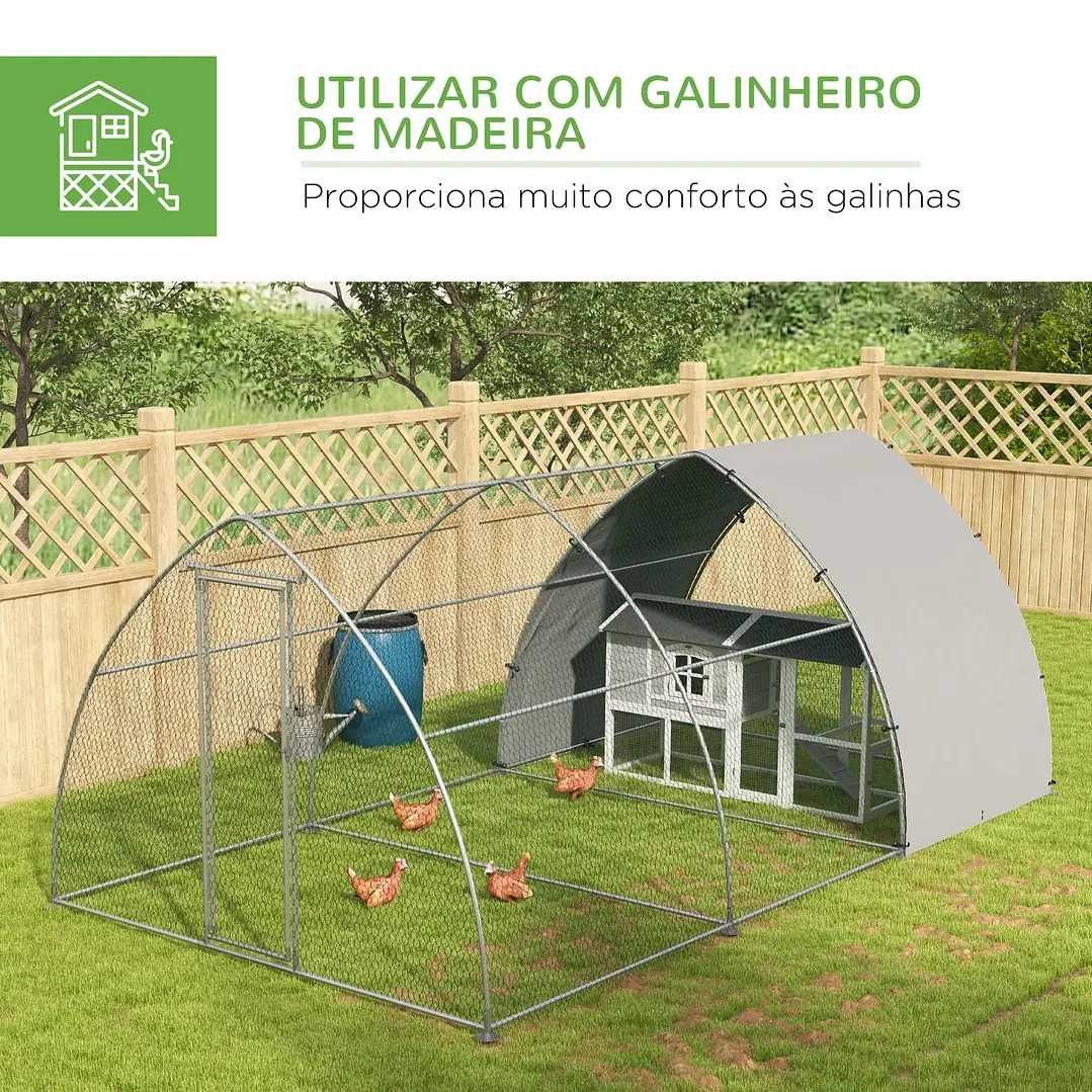 Galinheiro para Exterior 304x560x220 cm de Aço Galvanizado