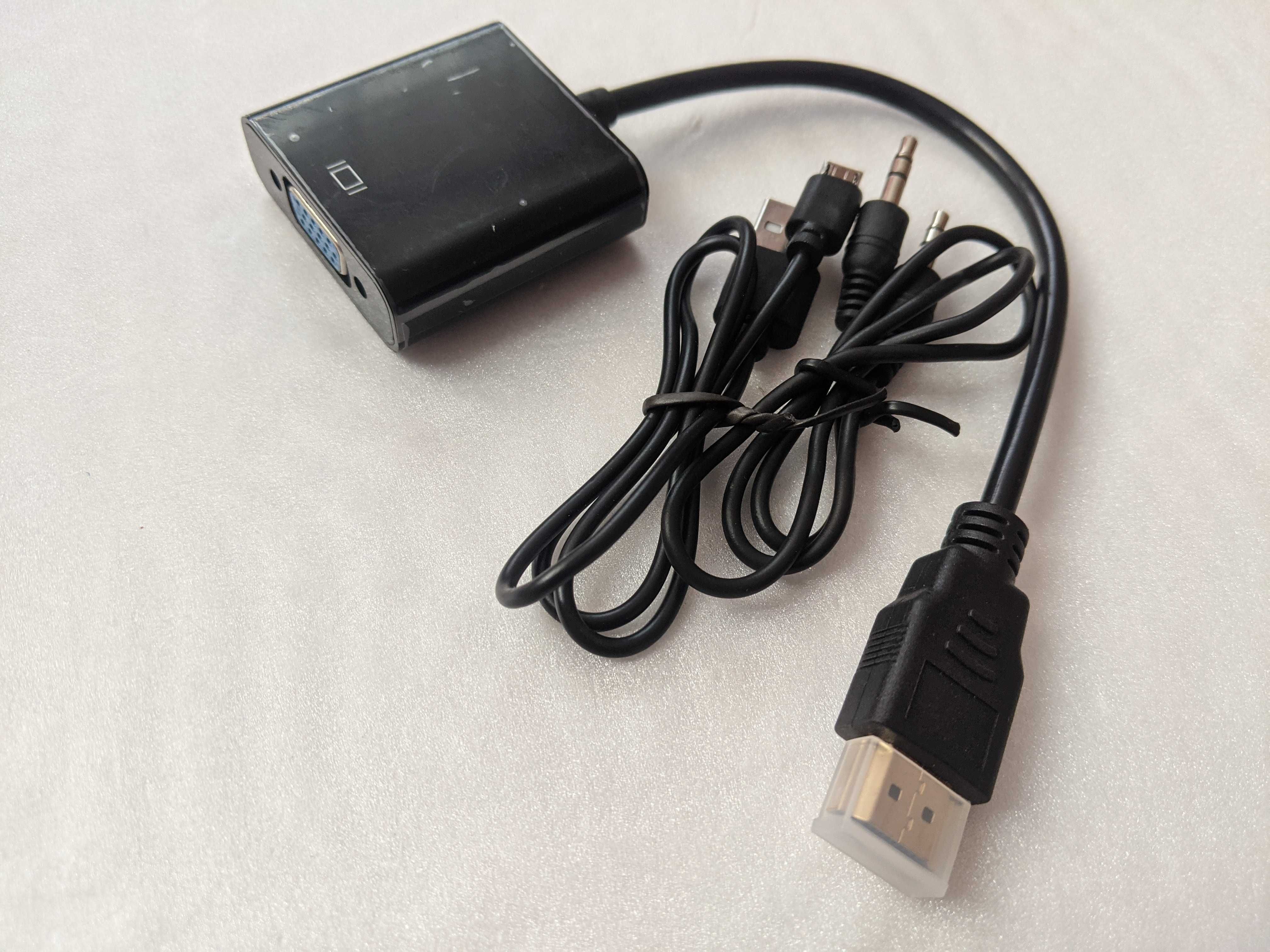 Адаптер перехідник, конвертер сигналу HDMI, DVI-D, DisplayPort to VGA