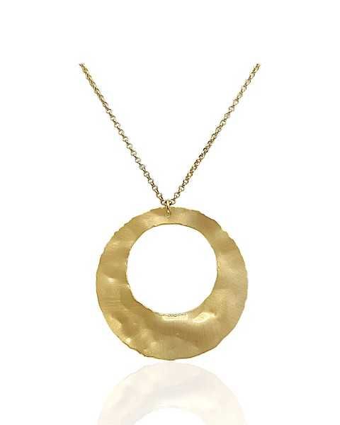 Pozłacany naszyjnik z geometrycznym, nowoczesnym kółkiem od Dall'Acqua