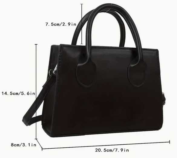 Torebka damska czarna mini elegancka na wieczór z uchwytem i paskiem